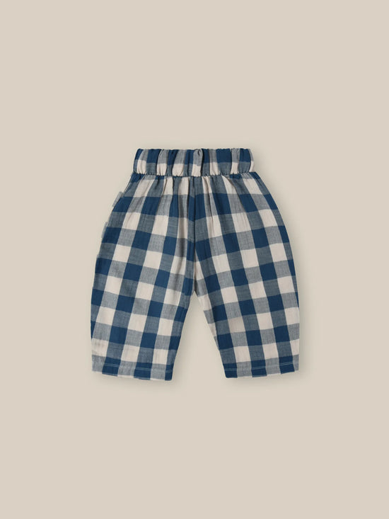 Pottery Blue Gingham Fisherman Pants