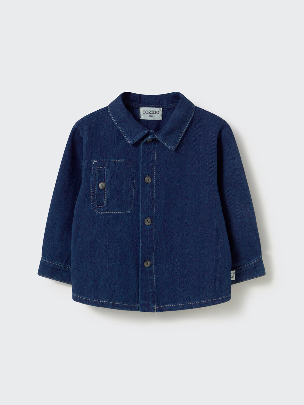 Herringbone Twill Denim Baby Shirt