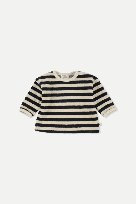 Navy Stripes Towelling Baby Top