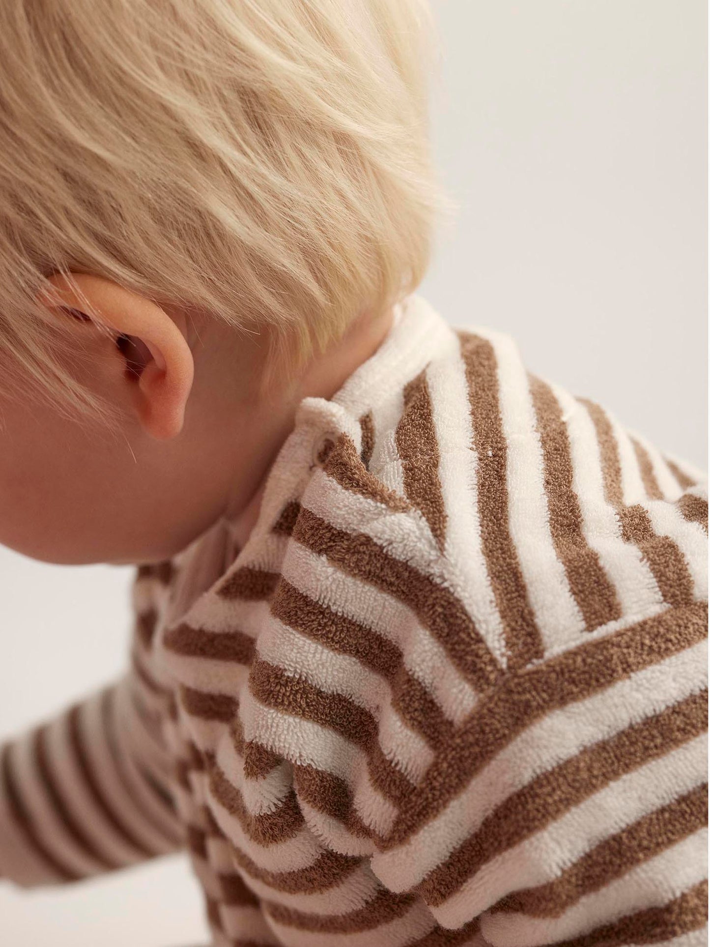 Navy Striped Towelling Baby Sweatshirt