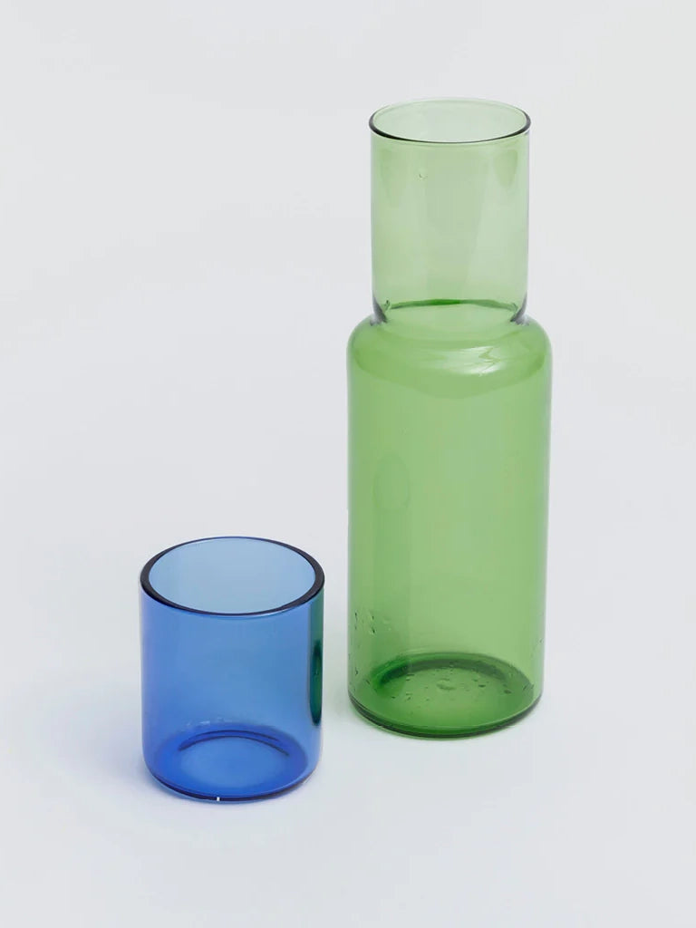 Blue & Green Glass Carafe