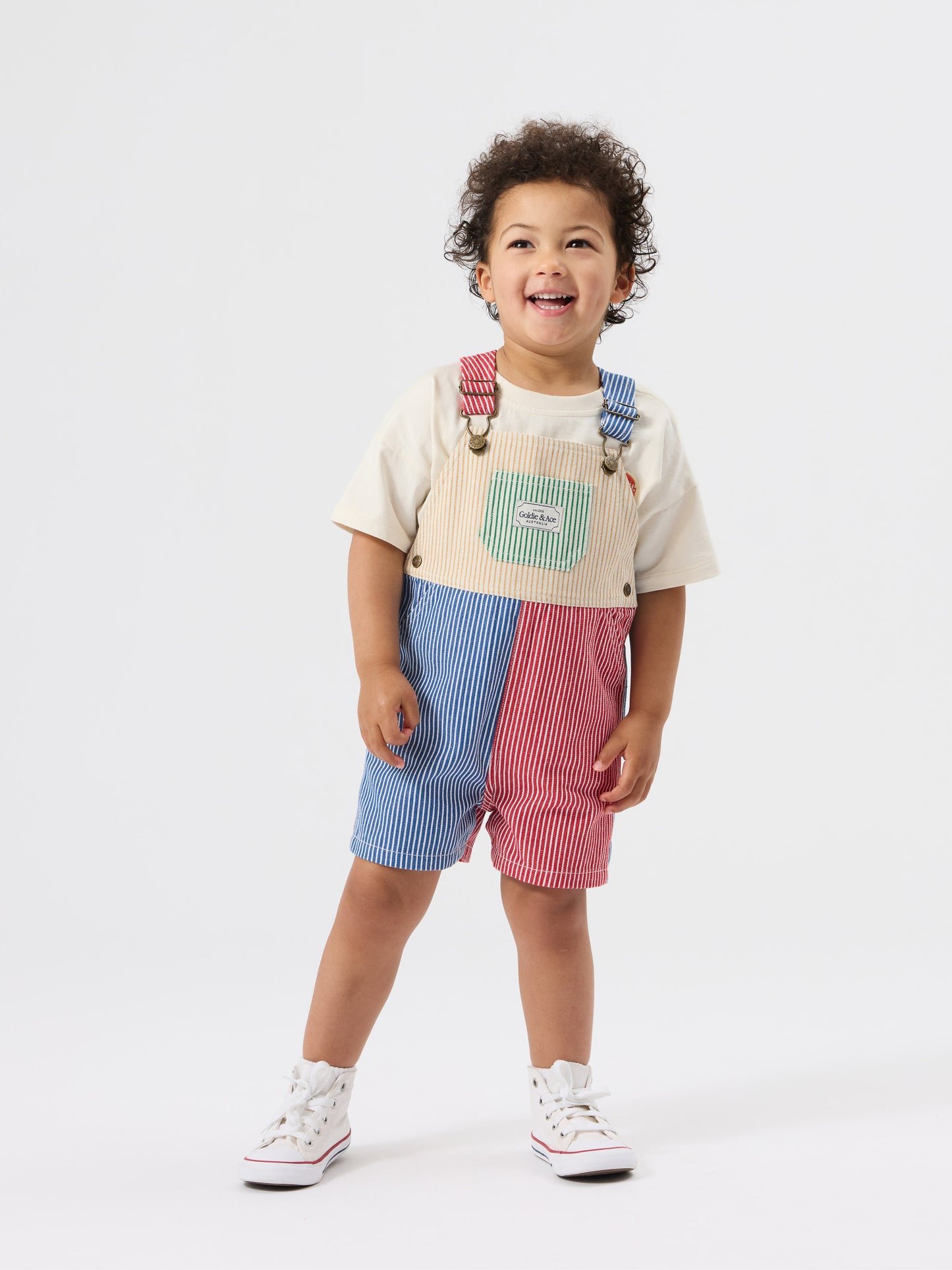 Patchwork Stripe Burton Overalls