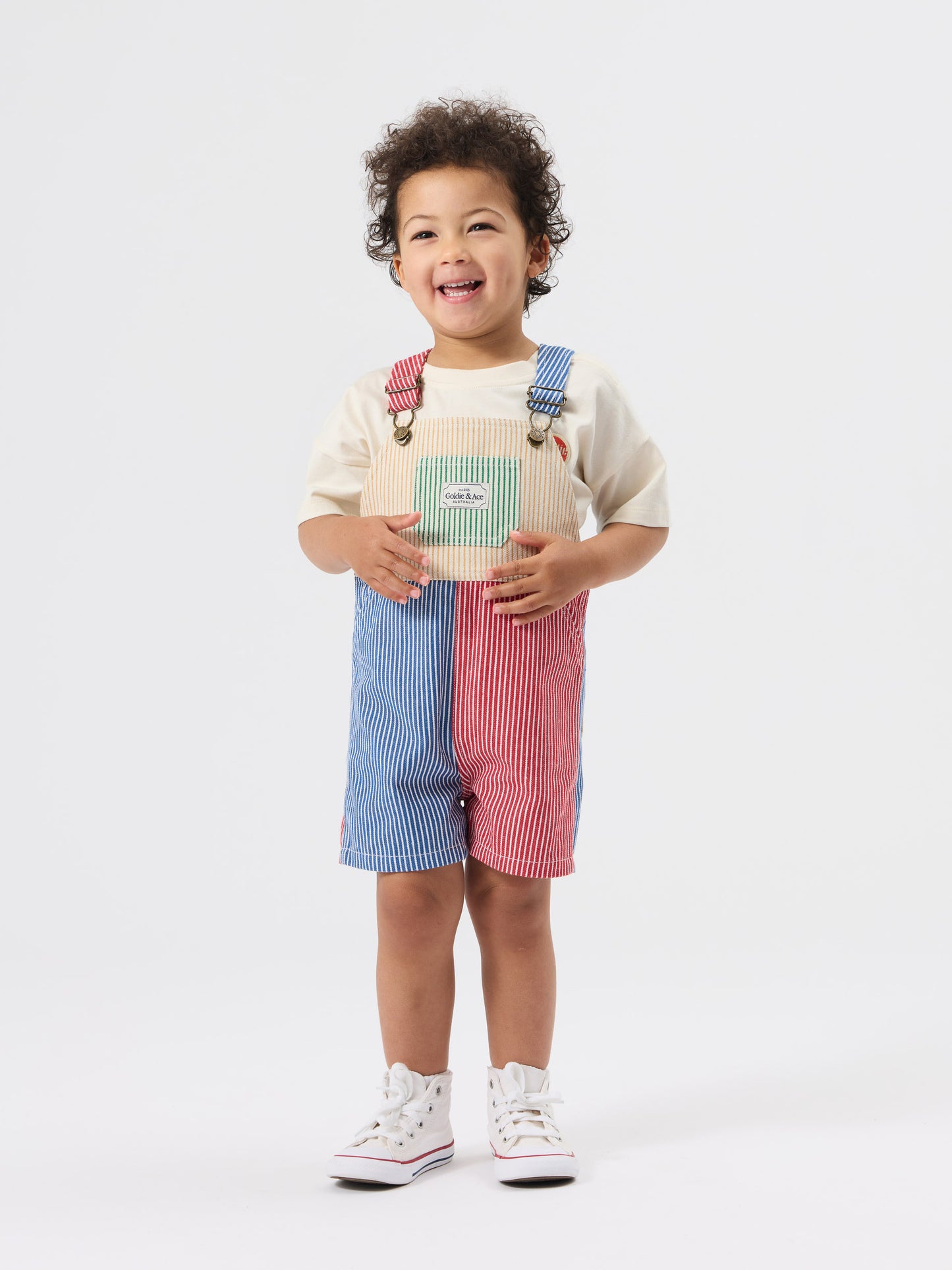 Patchwork Stripe Burton Overalls