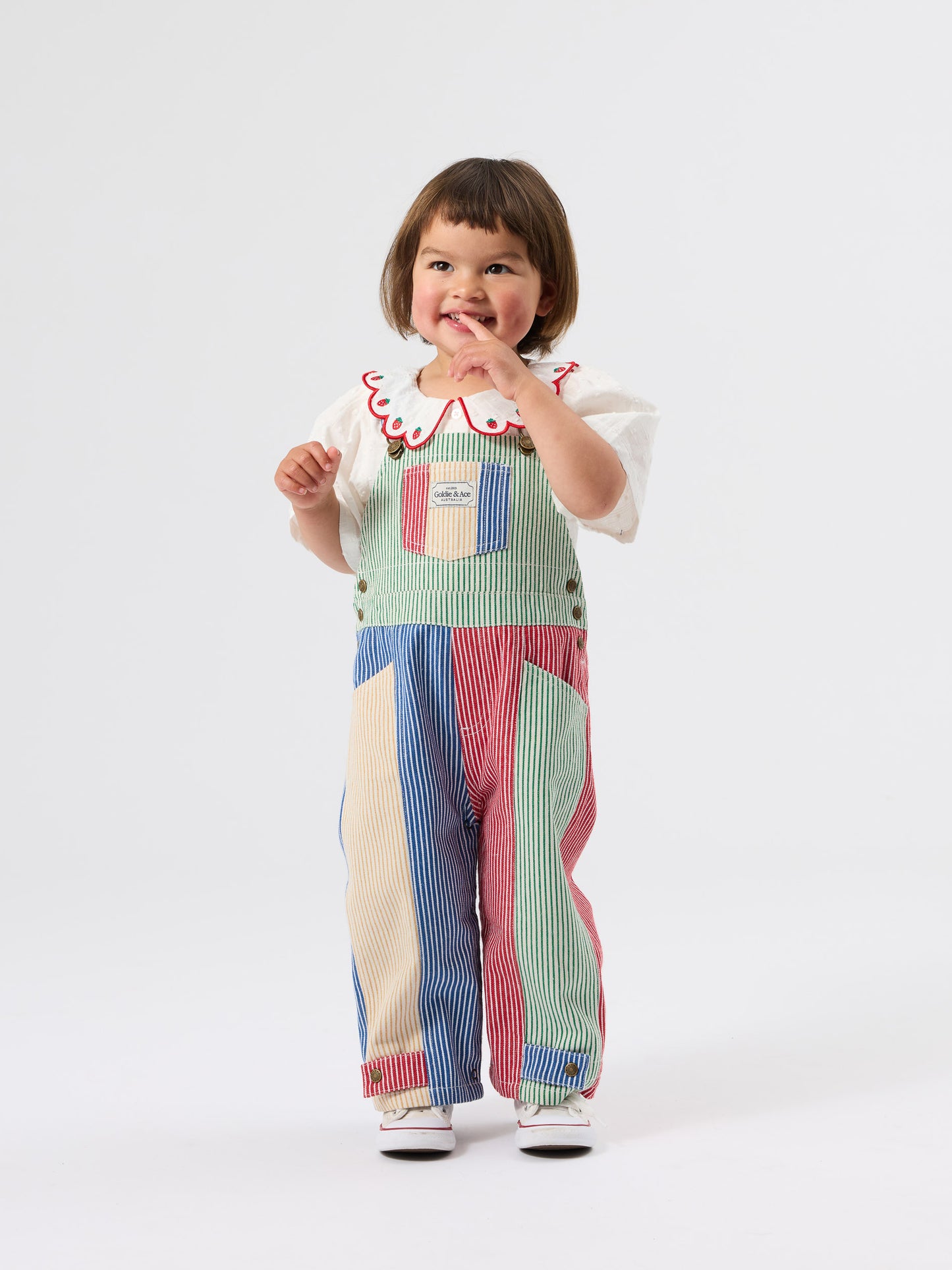 Patchwork Stripe Blake Overalls