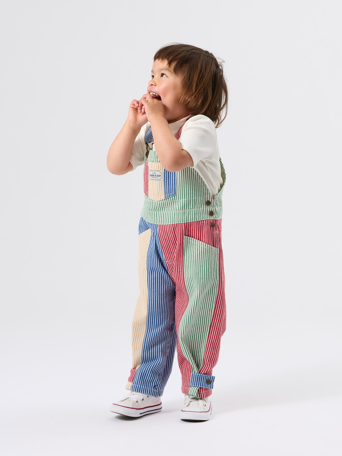 Patchwork Stripe Blake Overalls