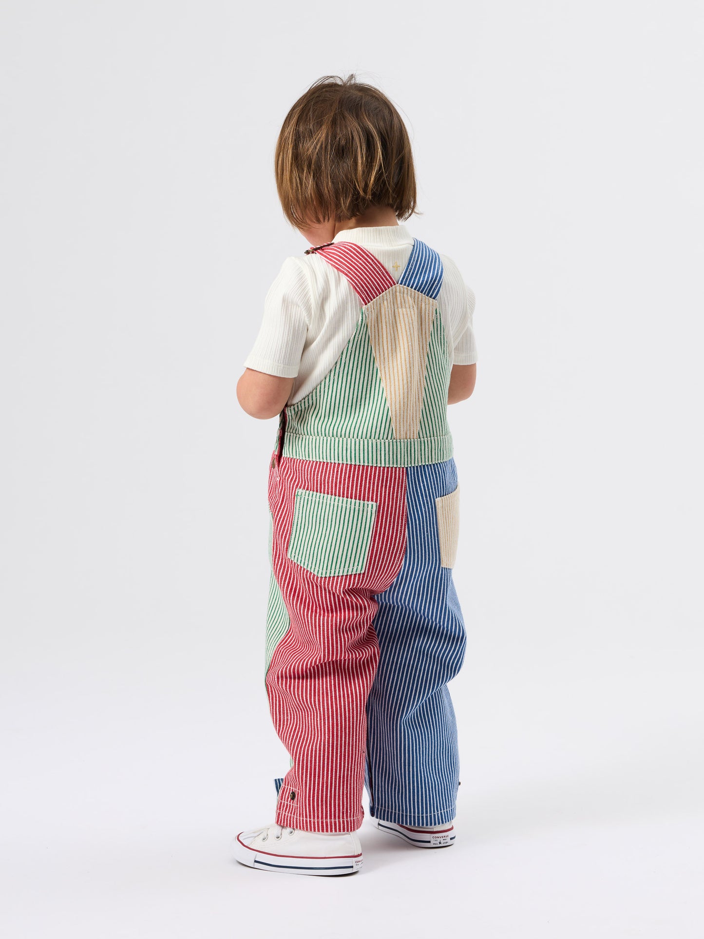 Patchwork Stripe Blake Overalls