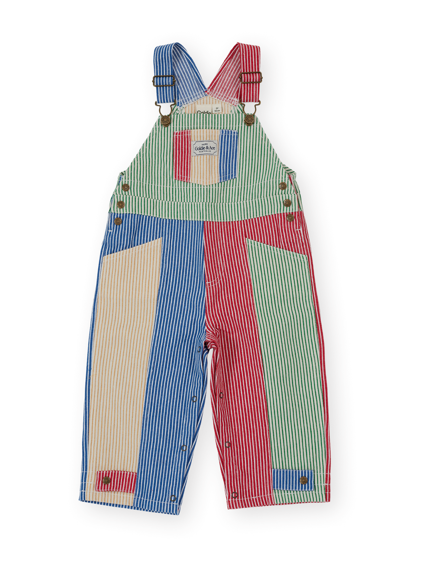 Patchwork Stripe Blake Overalls