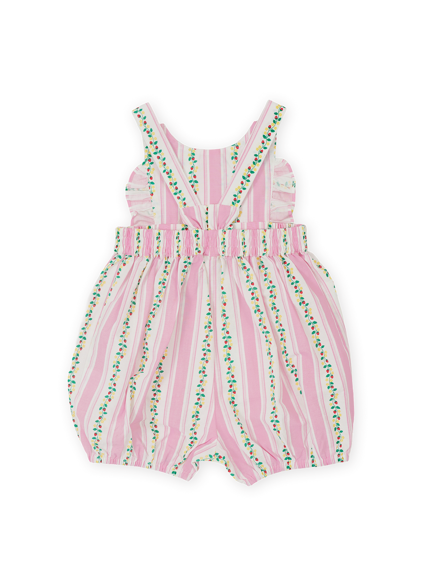 Antique Stripe Strawberry Bubble Romper