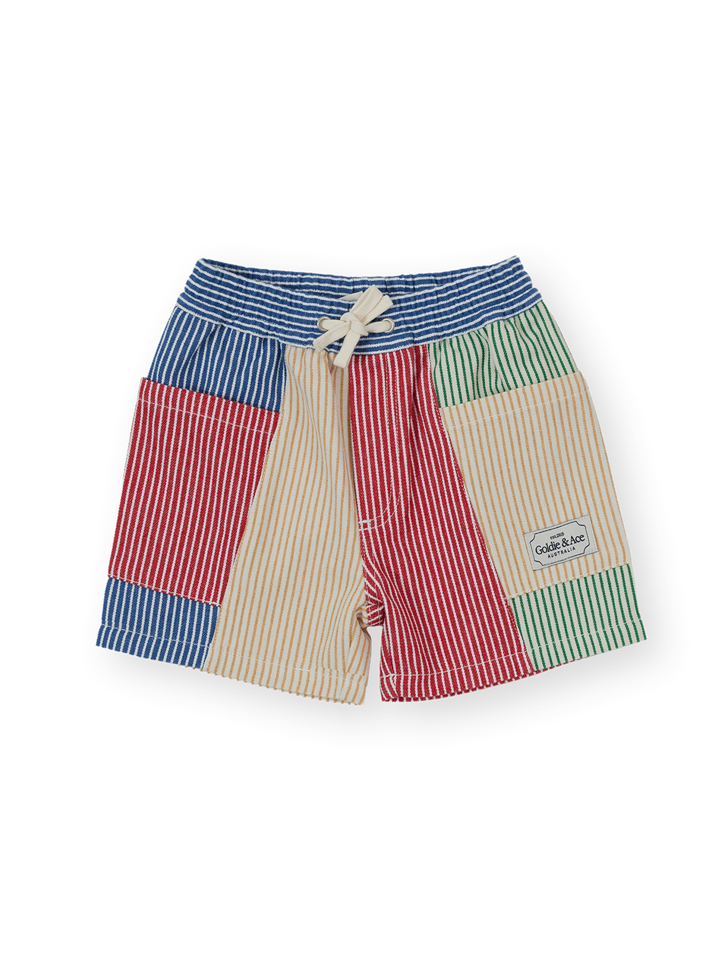 Patchwork Stripe Noah Pocket Shorts