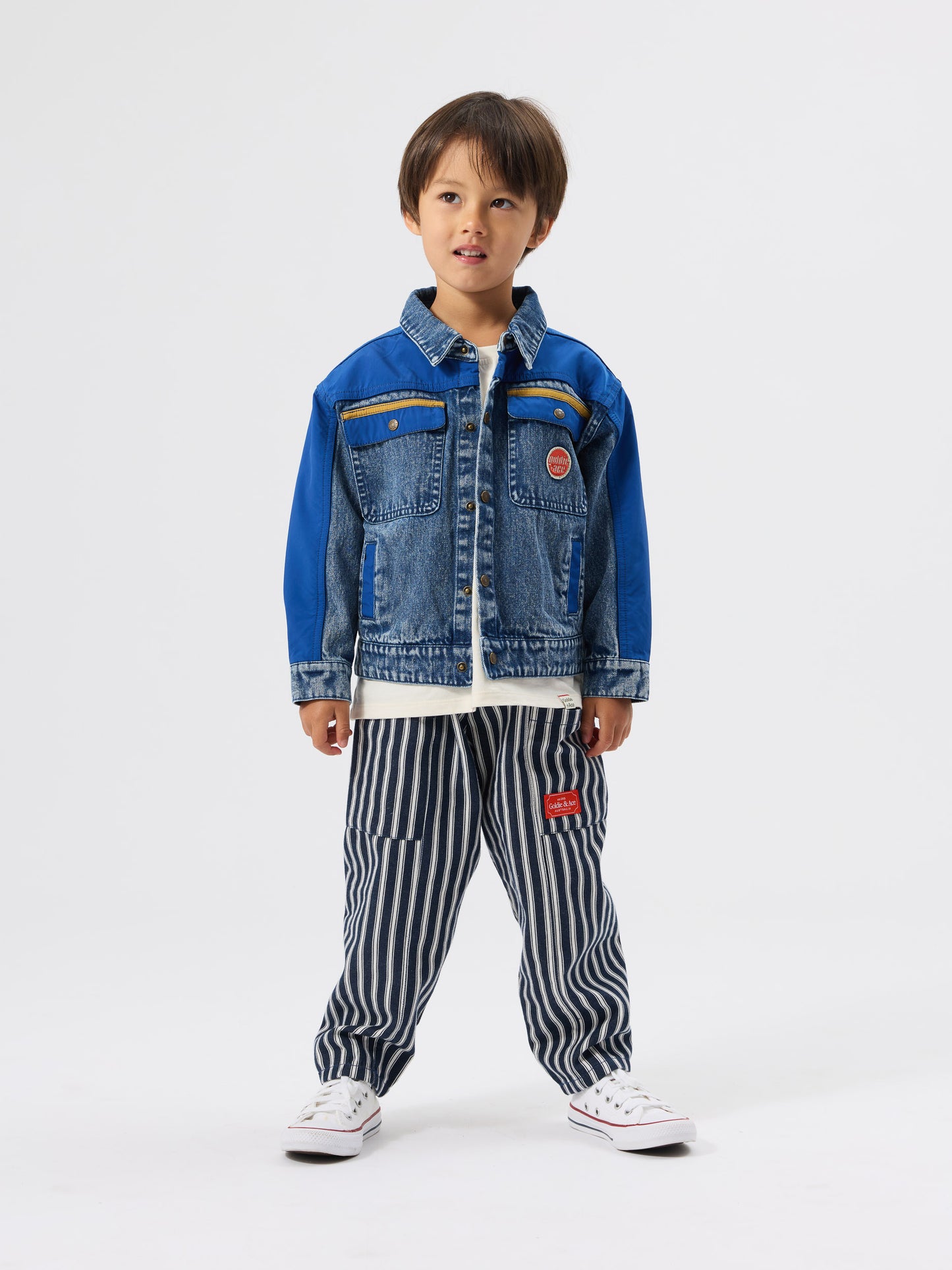 Colour Block Vintage Denim Jacket