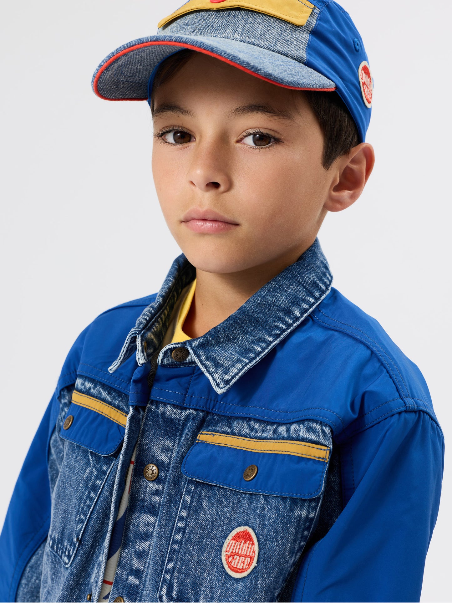 Colour Block Vintage Denim Cap