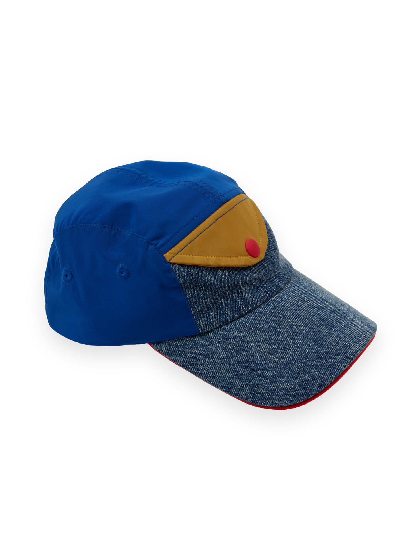 Colour Block Vintage Denim Cap