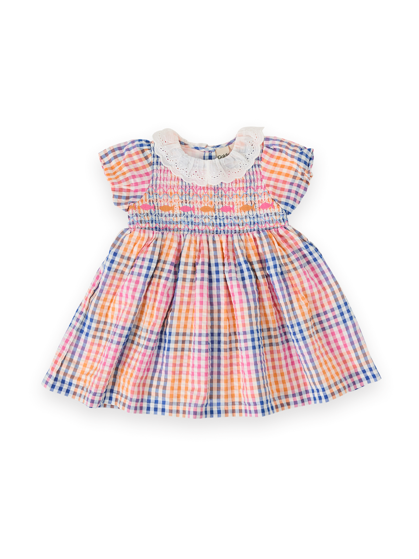 Rainbow Gingham Flo Smocked Dress