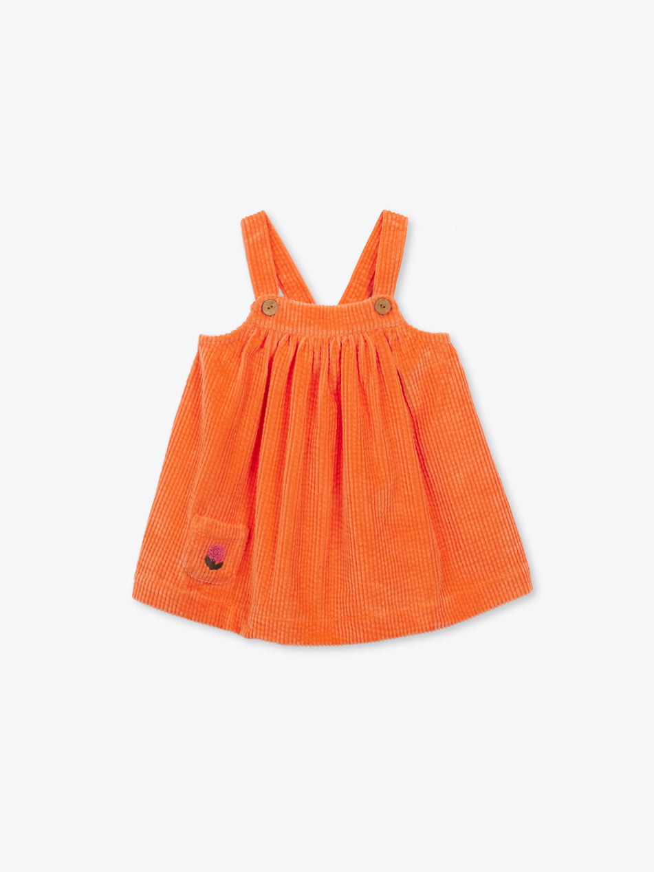 Orange Corduroy Baby Dress
