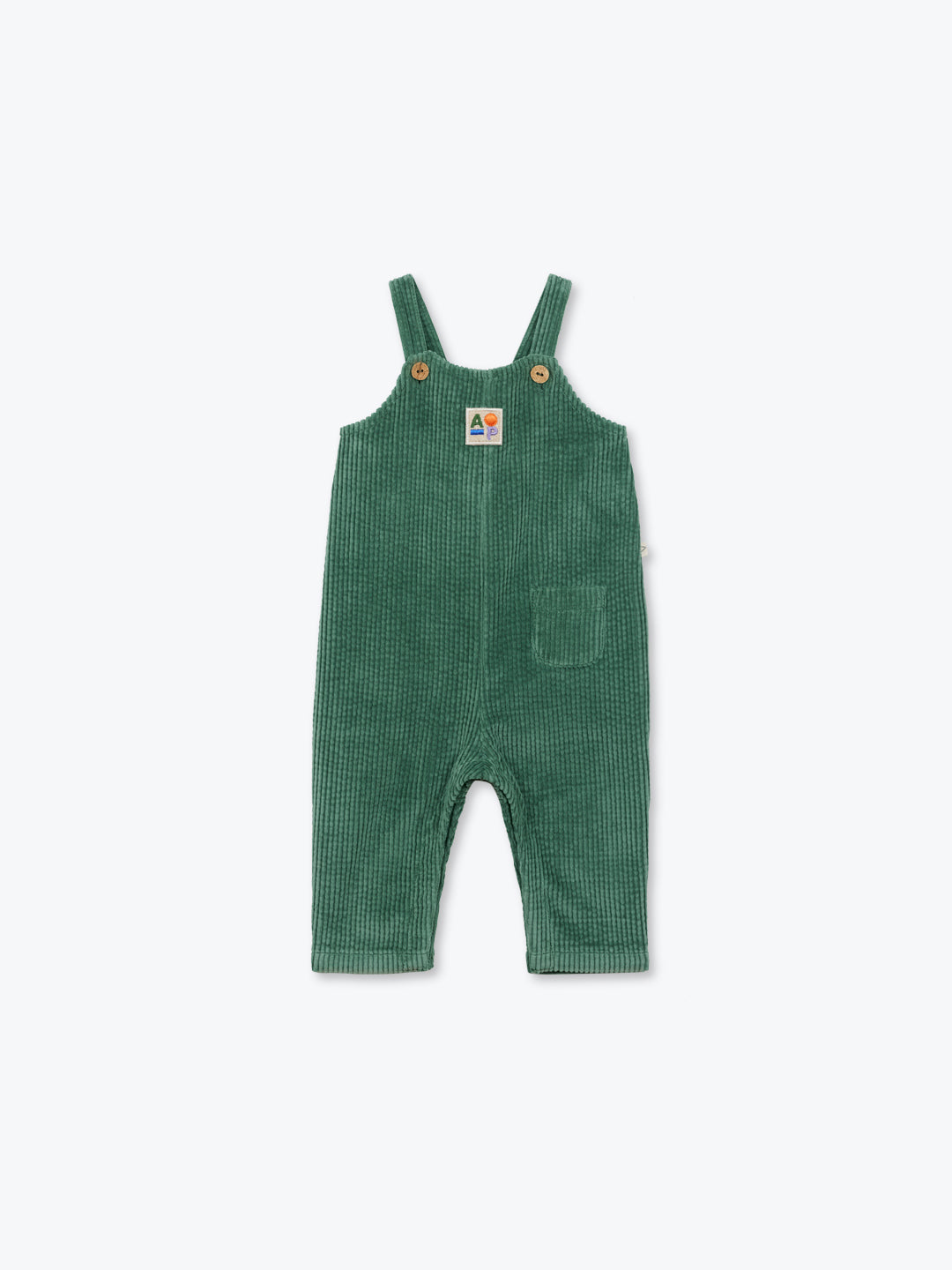 Green Cord Baby Overalls