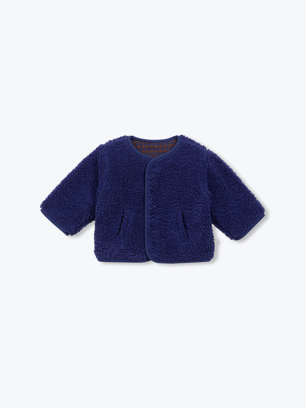 Navy Sherpa Reversible Baby Jacket