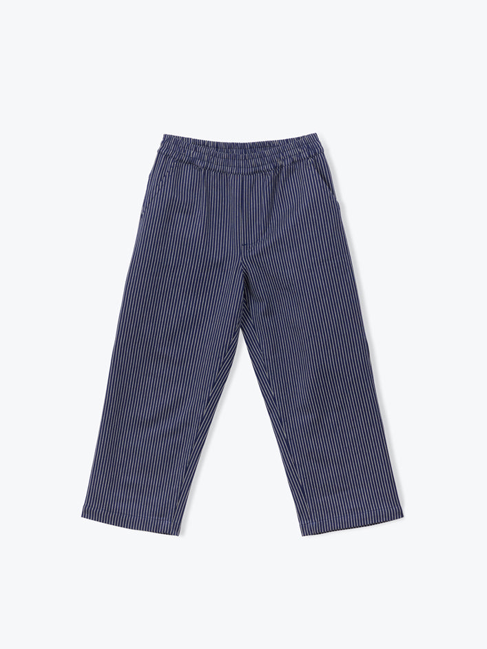 Navy Striped Kids Trousers