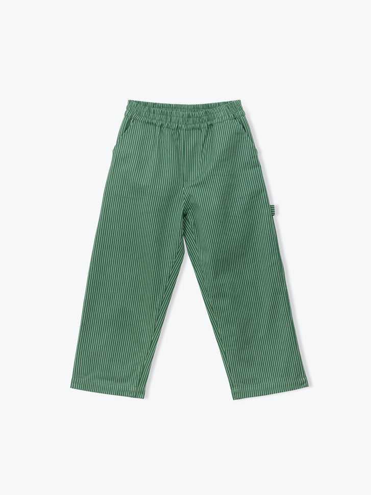 Green Striped Kids Trousers
