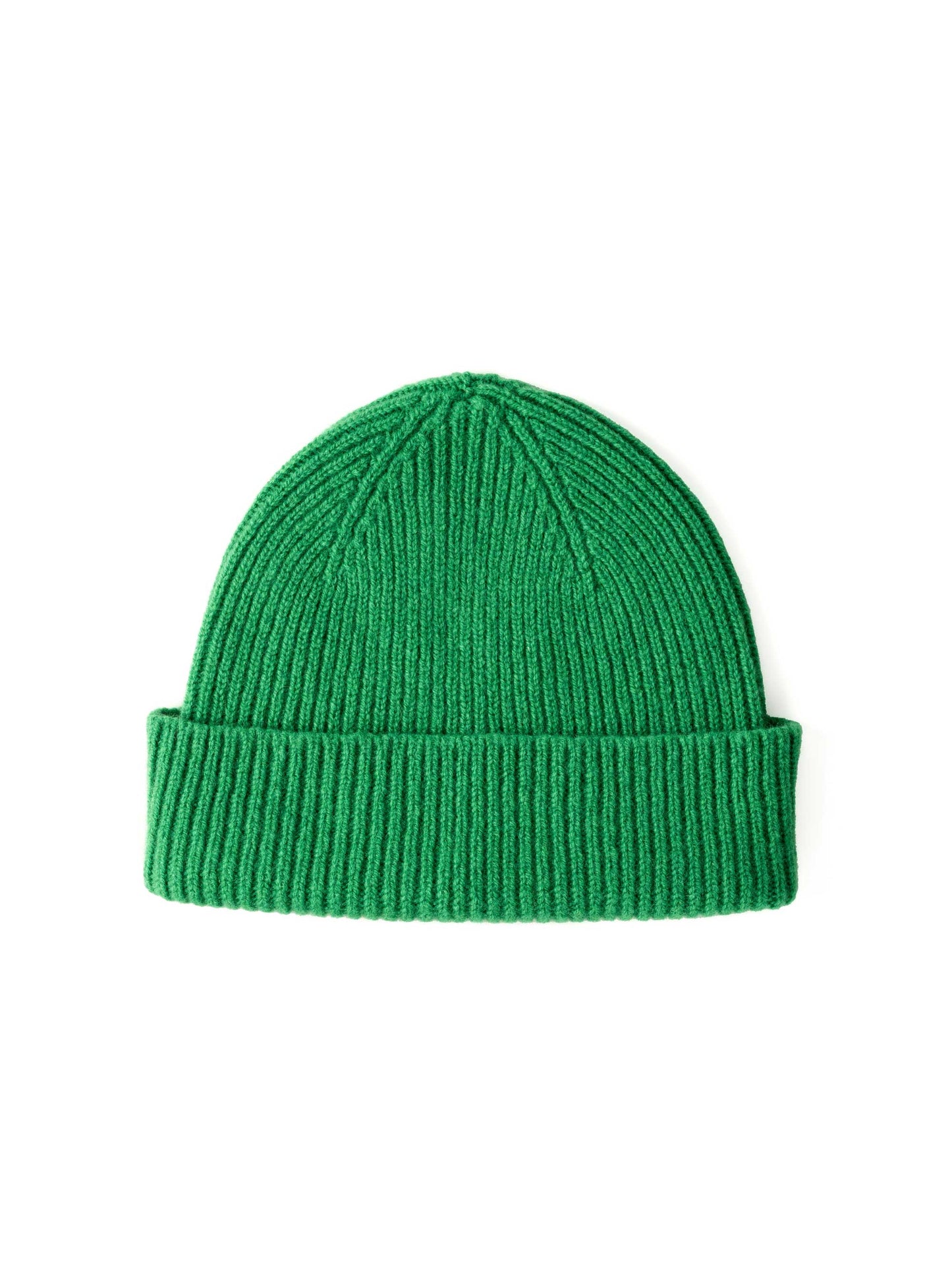 Green Ribbed Wool Hat