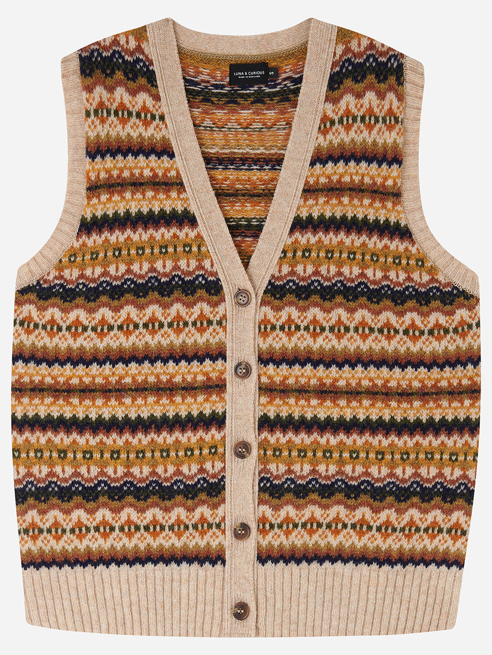 Hazel V-Neck Buttoned Fairisle Vest