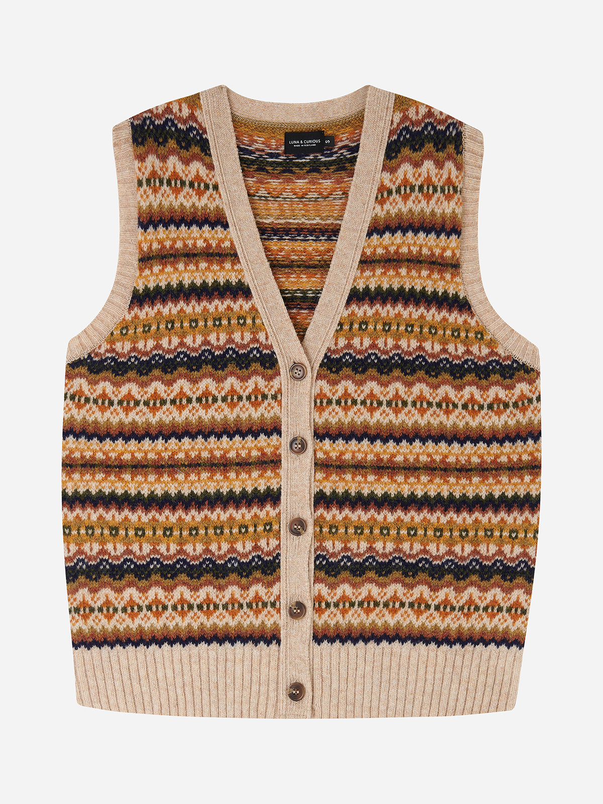 Hazel V-Neck Buttoned Fairisle Vest