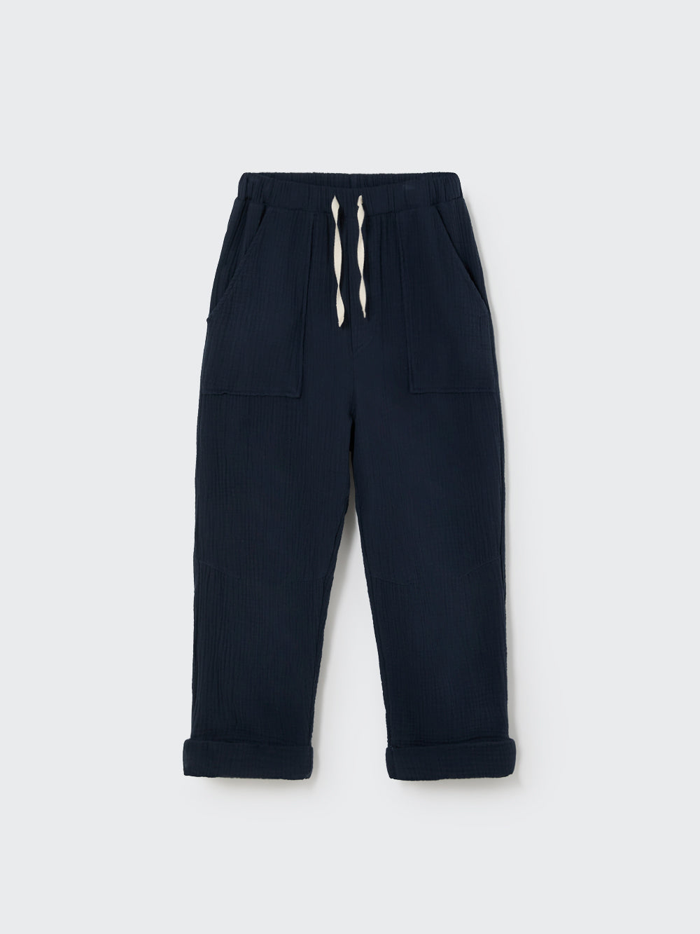 Navy Soft Gauze Kids Trousers