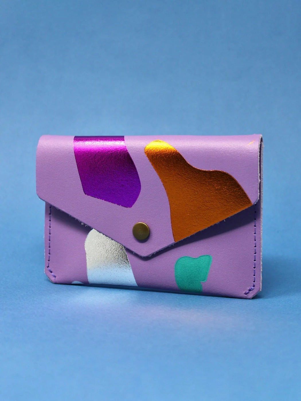Lilac Abstract Leather Purse