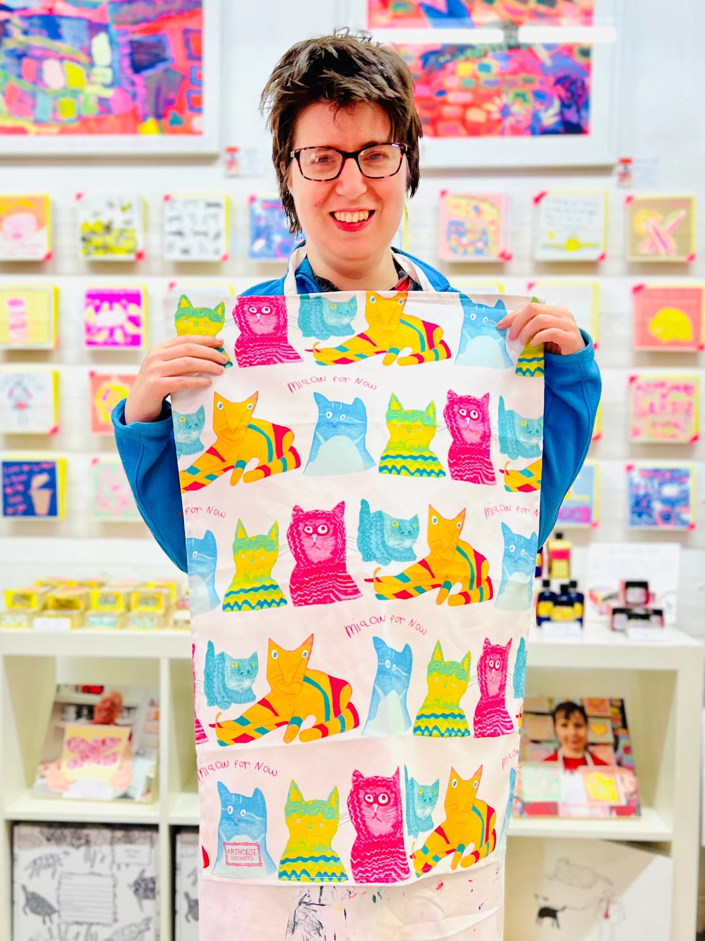 Miaow for Now Tea Towel