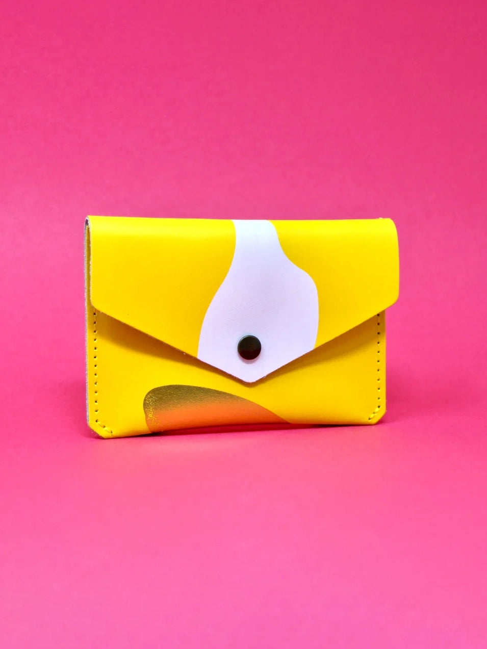 Yellow Abstract Leather Purse