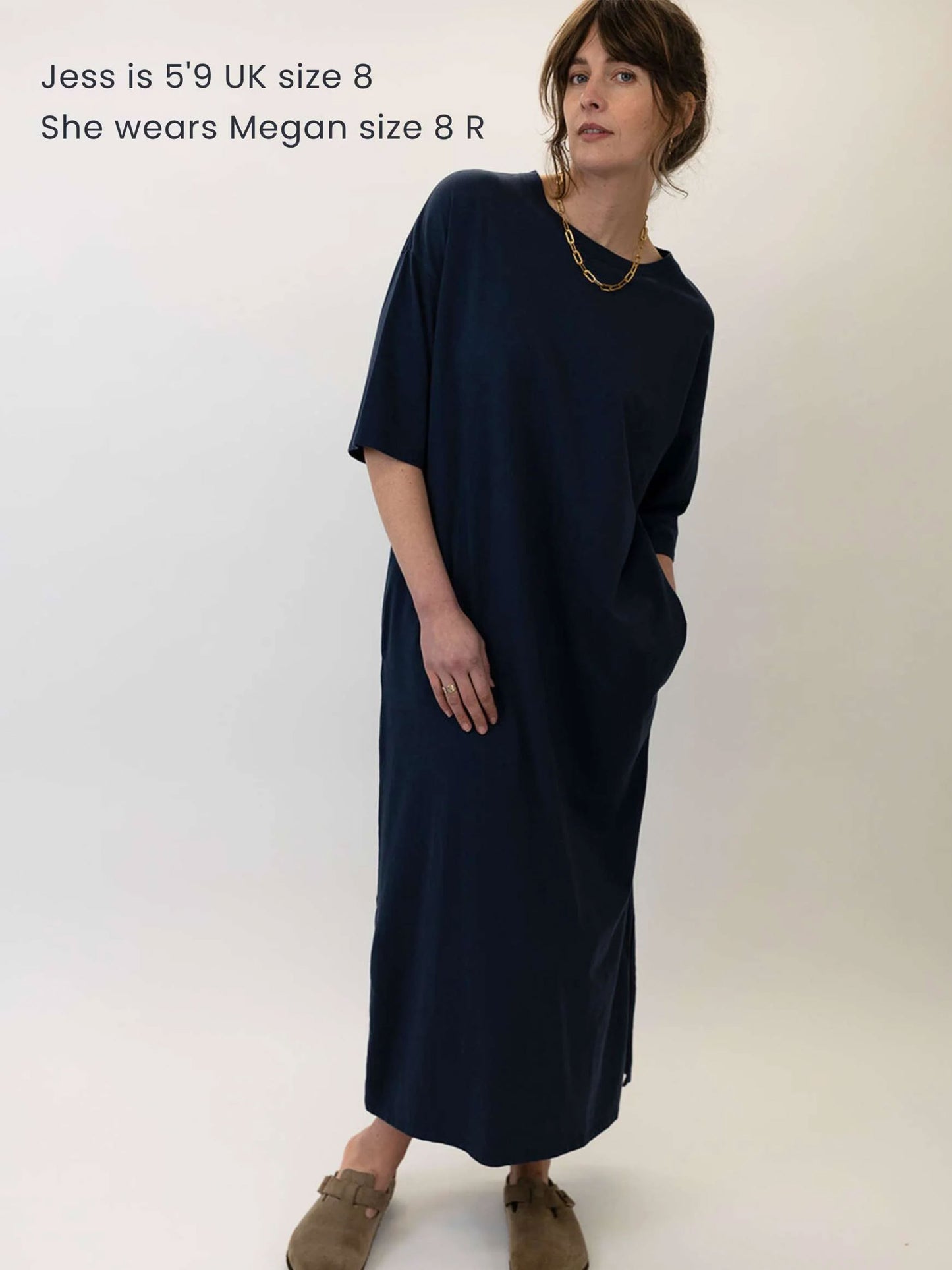 Megan Oversized Navy Midi Dress