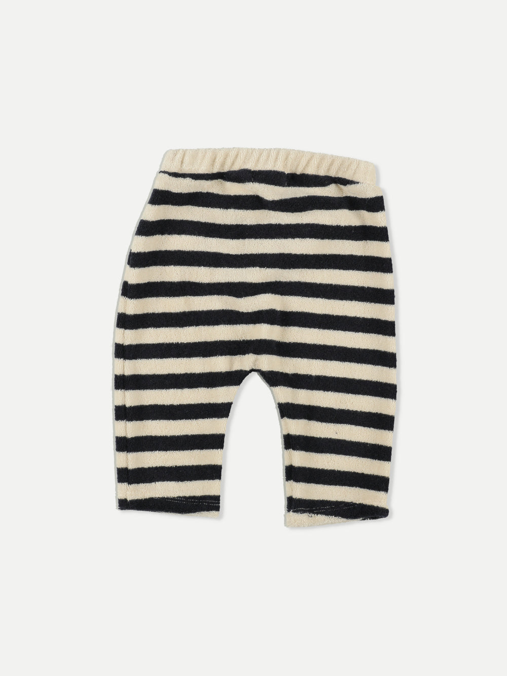 Navy Towelling Stripes Baby Pants