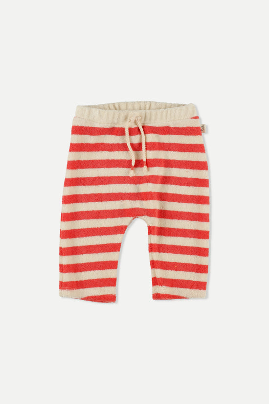 Pink Ruby Towelling Stripes Baby Pants