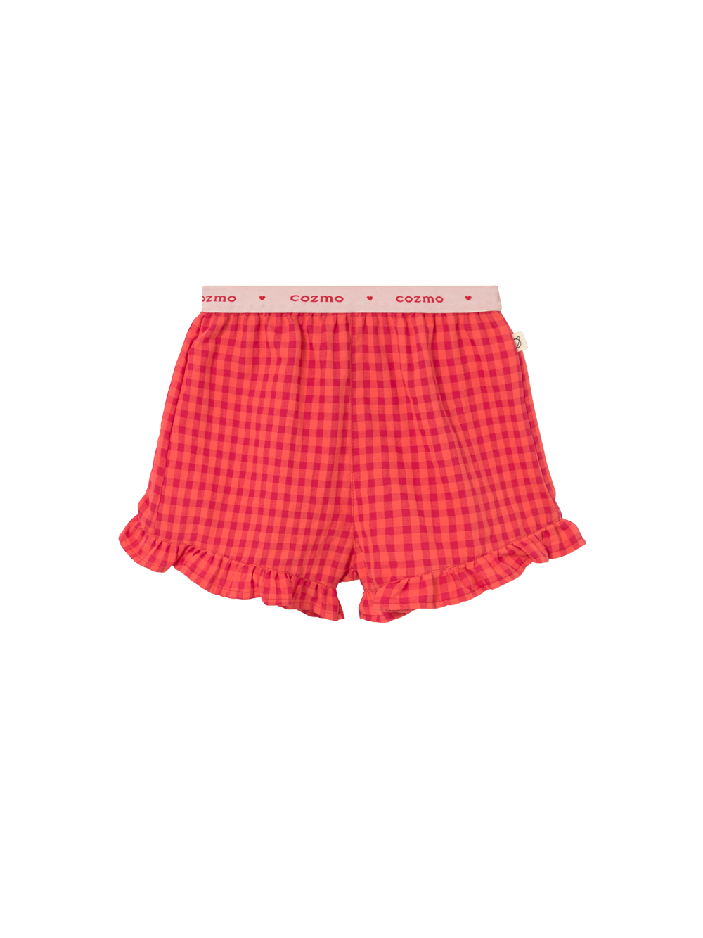 Tomato Gingham Cotton Shorts