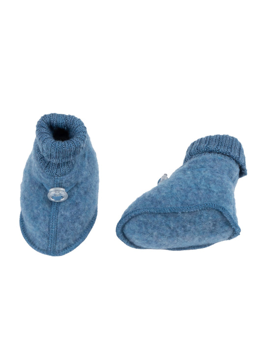 Blue Fleece Baby Booties