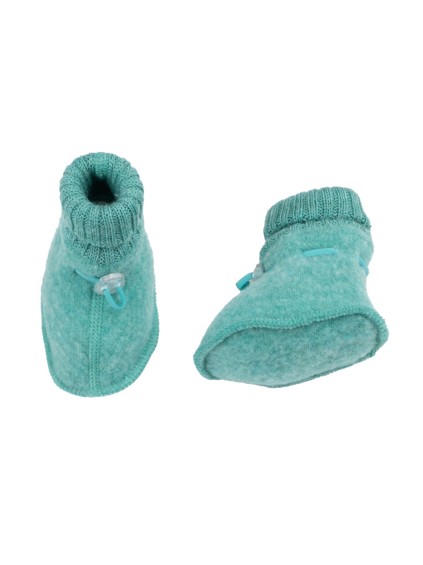 Sea Green Fleece Baby Booties