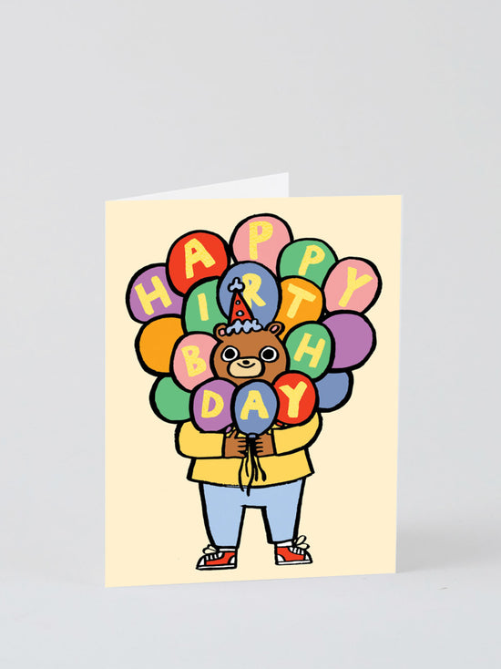 Happy Birthday Bear & Balloons Card