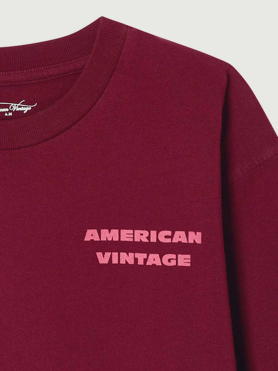 Vintage Burgundy Fizvalley Kids Long Sleeve T-Shirt