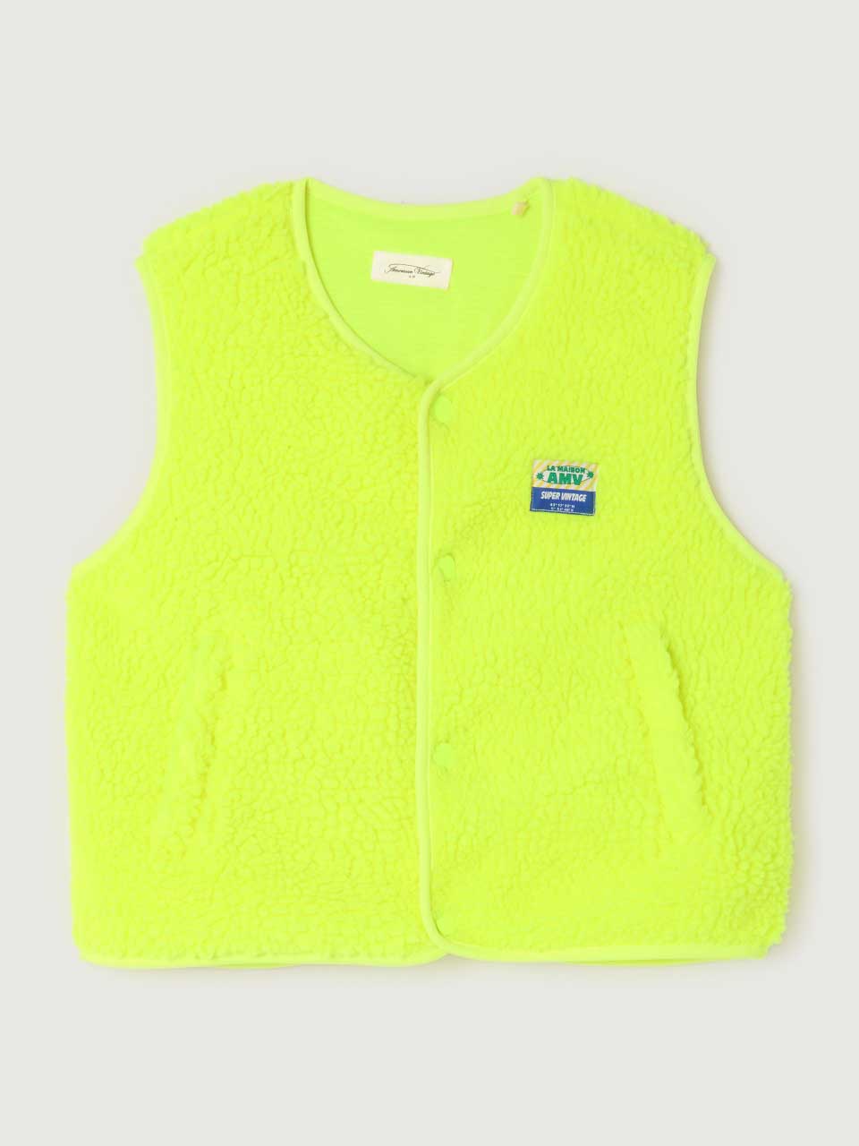 Neon Yellow Hoktown Kids Fleece Gilet