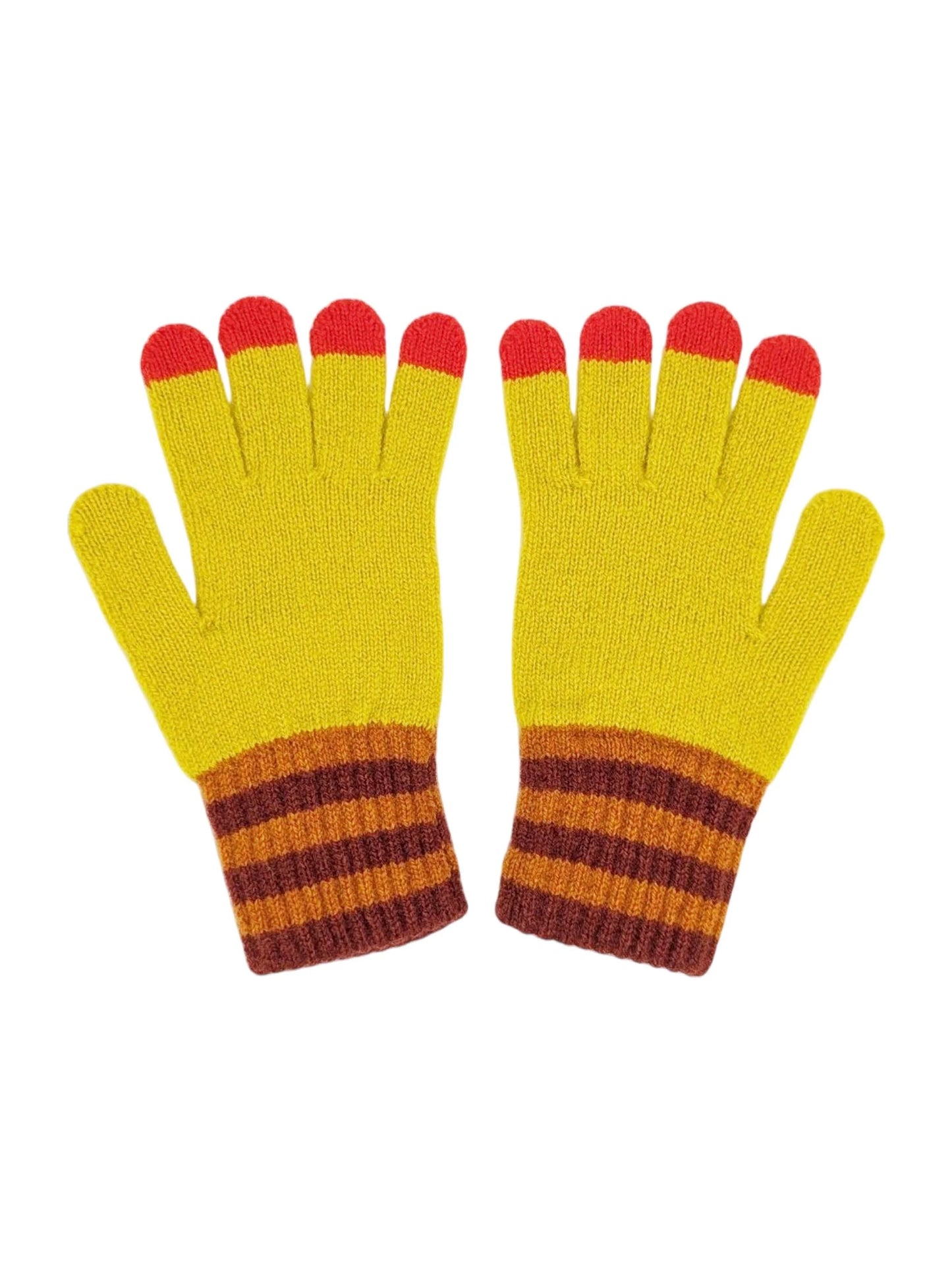 Yellow & Red Fingertips Kids Gloves