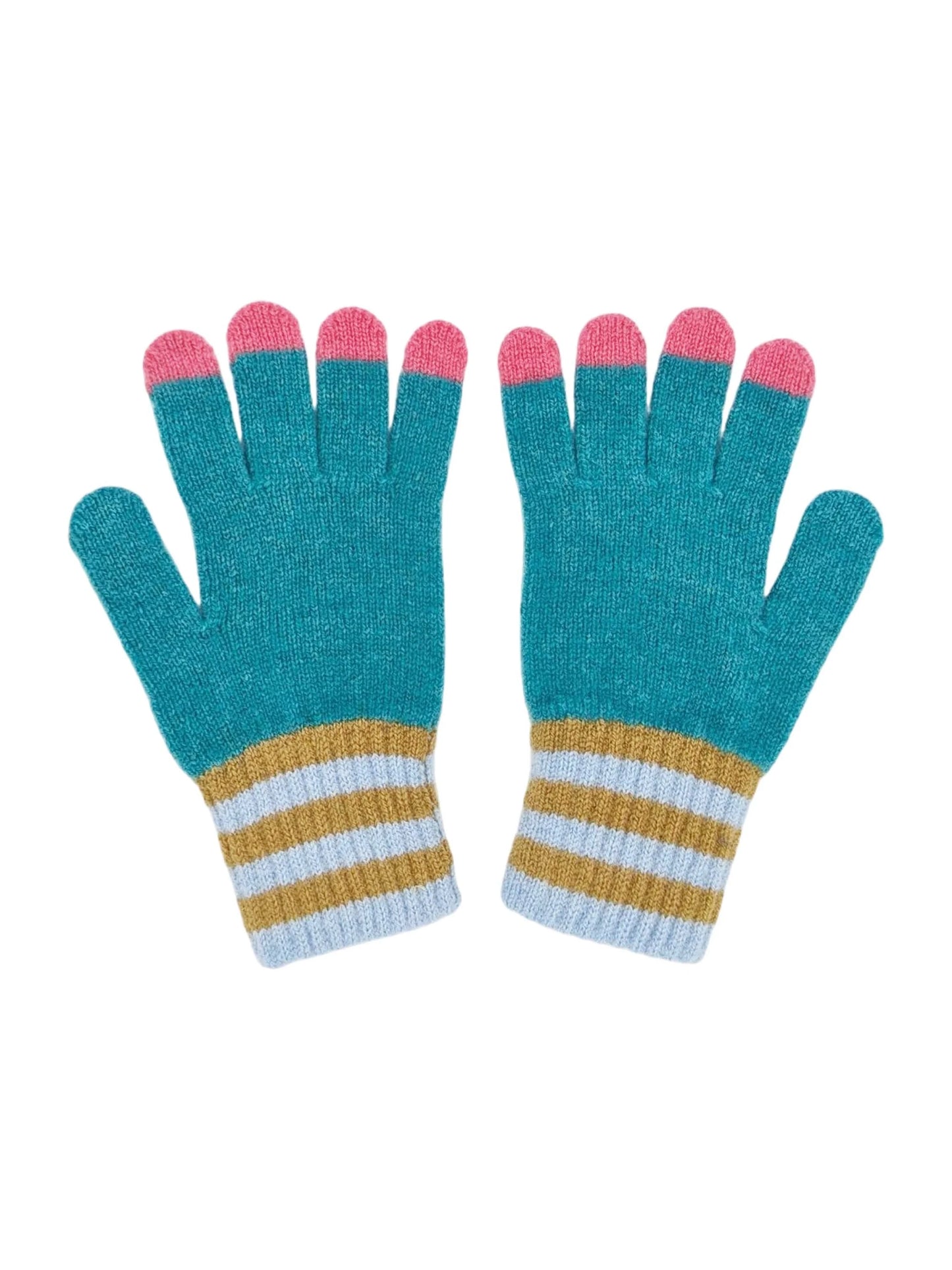 Spearmint & Pink Fingertips Kids Gloves