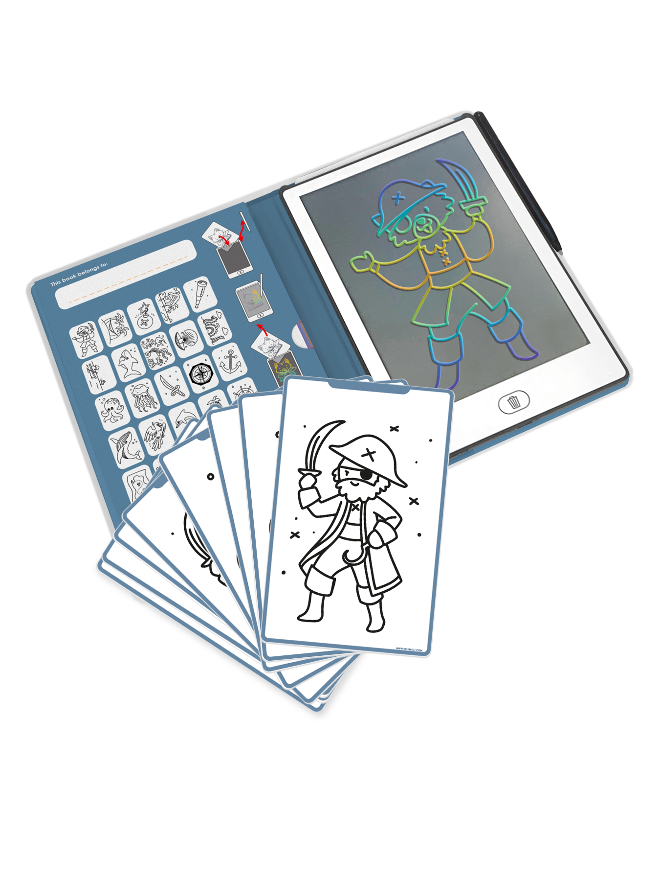 KIDYDRAW LCD Ocean & Pirates Drawing Tablet