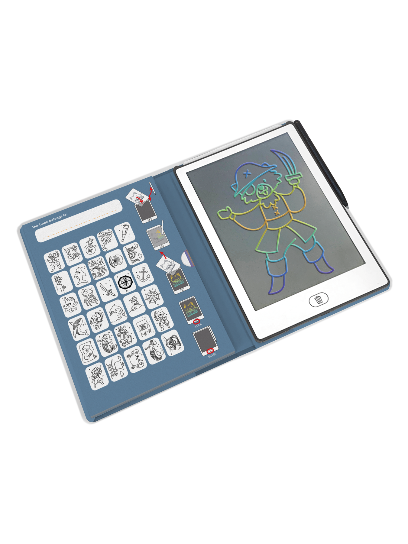 KIDYDRAW LCD Ocean & Pirates Drawing Tablet