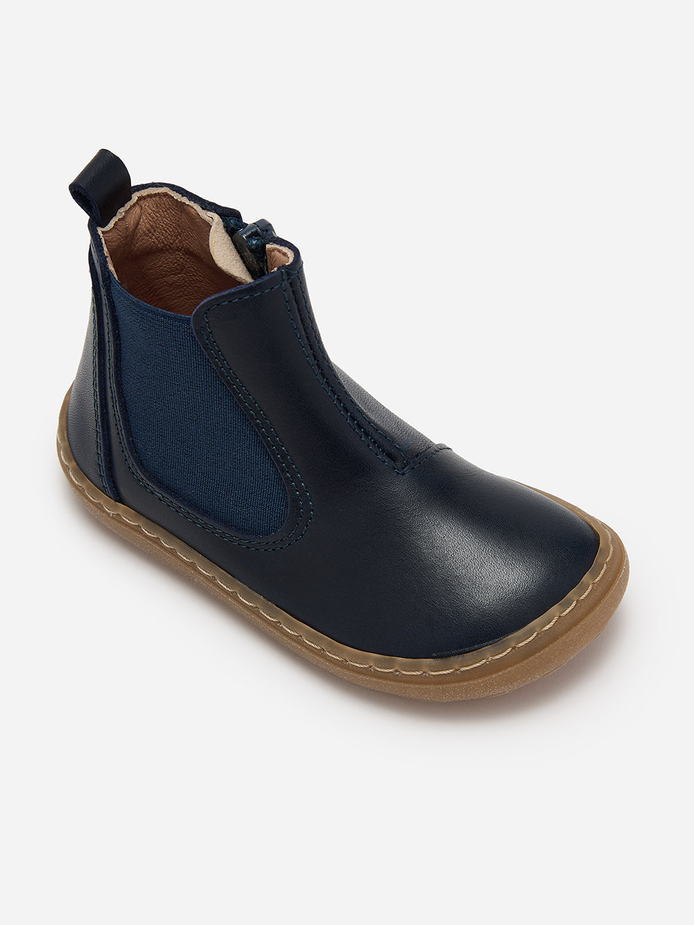 Navy Leather Kids Chelsea Boot