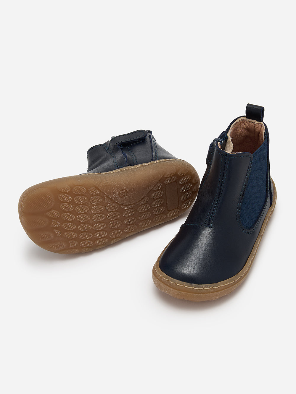 Navy Leather Kids Chelsea Boot