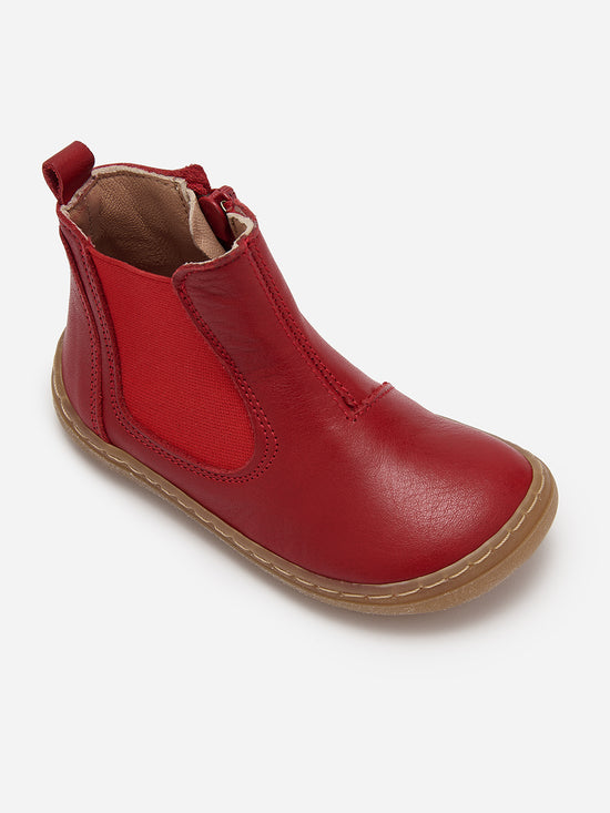 Red Leather Kids Chelsea Boot