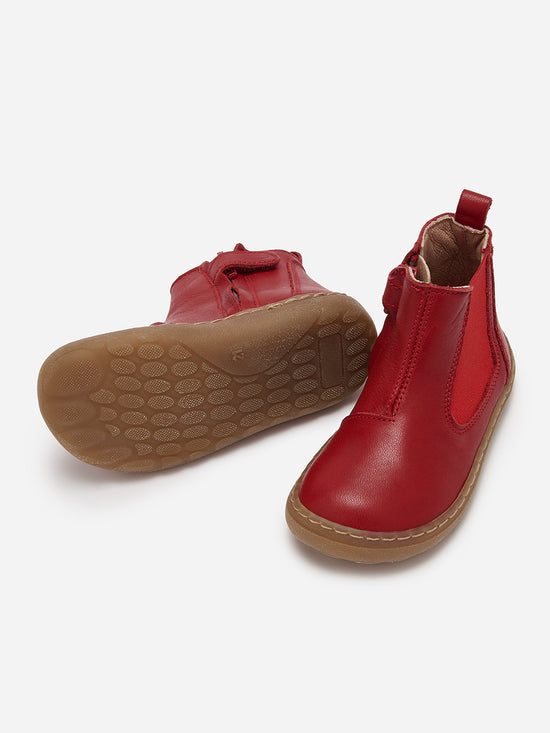 Red Leather Kids Chelsea Boot