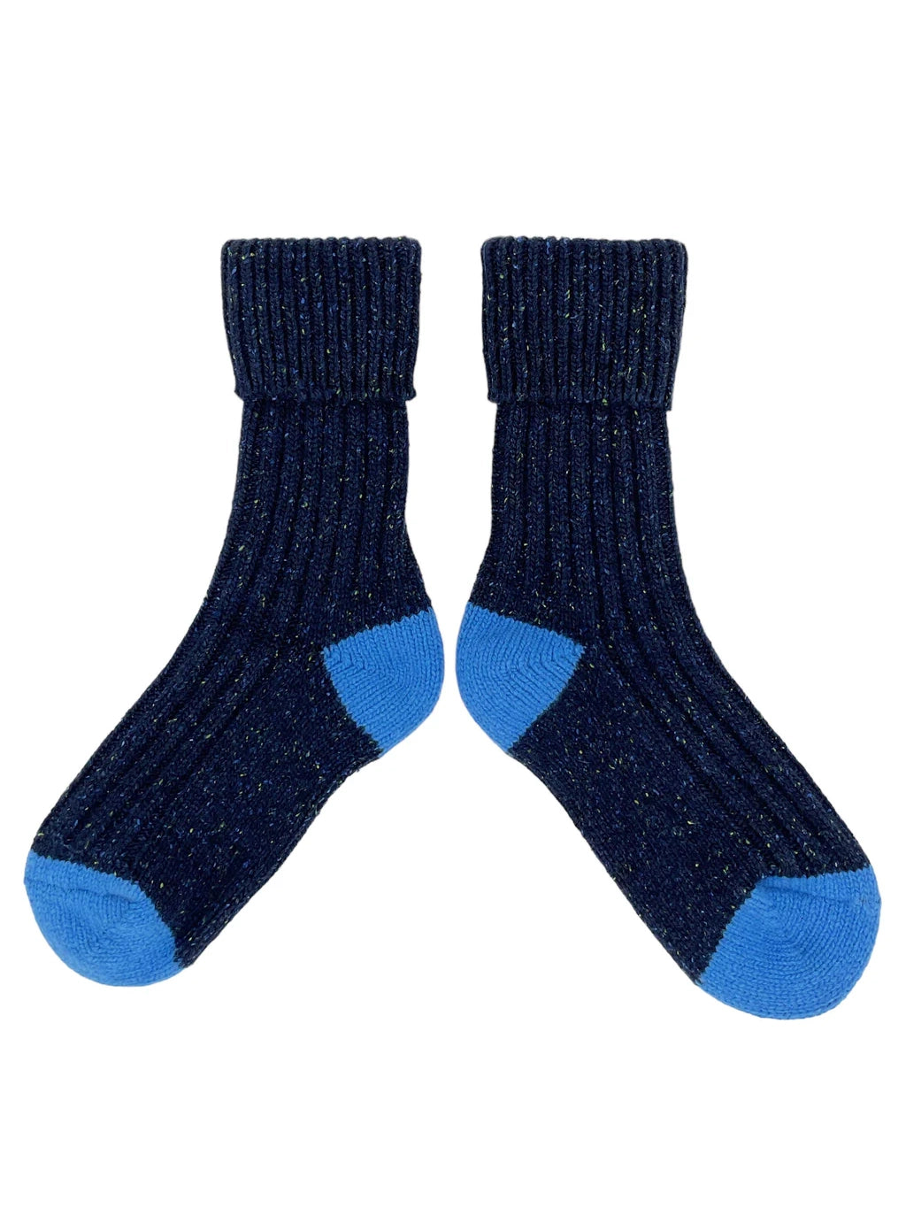 Navy Recycled Silk Blend Chunky Socks