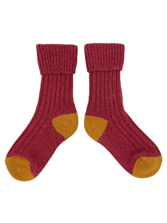 Red & Ginger Recycled Silk Blend Chunky Socks