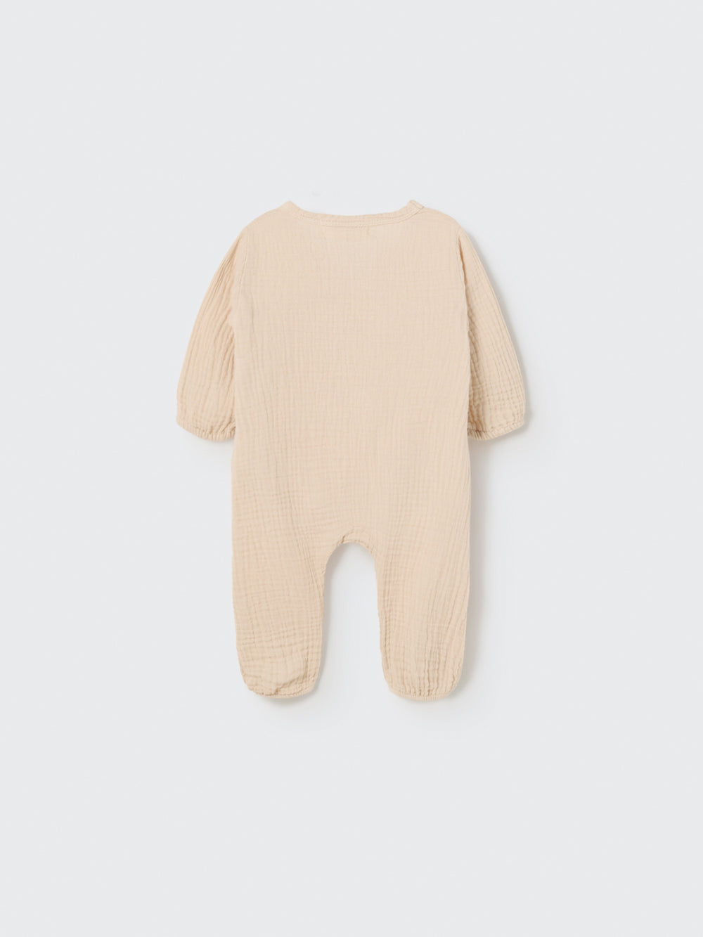 Ecru Soft Gauze Newborn Jumpsuit