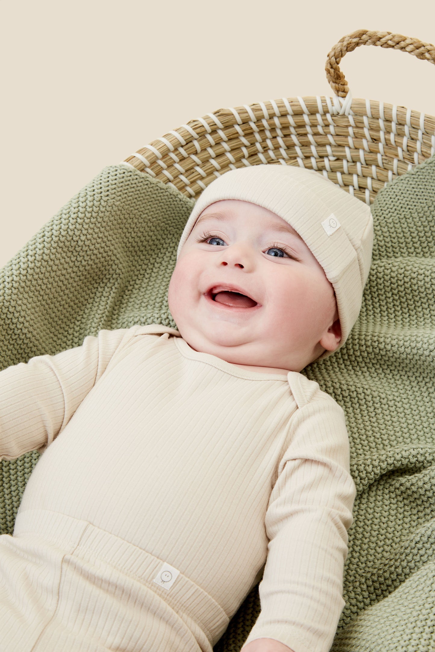 Blush Ribbed Baby Hat